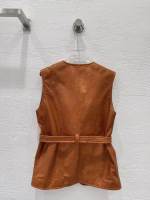 Chloé 2025 Early Autumn Vintage Leather Vest Coat - Image 7