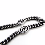 4mm Double G Black Enamel Logo Bracelet with Horsebit Chain Design - Image 5