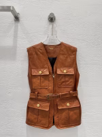 Chloé 2025 Early Autumn Vintage Leather Vest Coat - Image 8