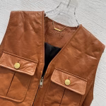 Chloé 2025 Early Autumn Vintage Leather Vest Coat - Image 9