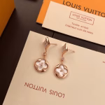 LV Limited Edition Natural White Mother of Pearl Earrings - Image 4