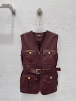 Chloé 2025 Early Autumn Vintage Leather Vest Coat - Image 11