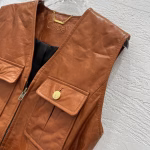 Chloé 2025 Early Autumn Vintage Leather Vest Coat - Image 12