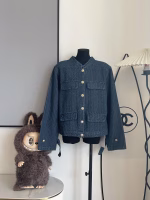CHANEL Textured Denim Jacket - Image 5
