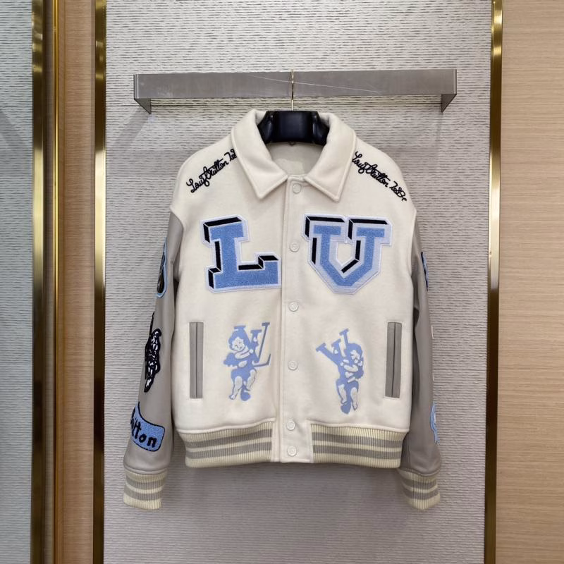 1 LV Louis Vuitton Bugs Bunny Genuine Leather Baseball Jacket Replica - Image 1