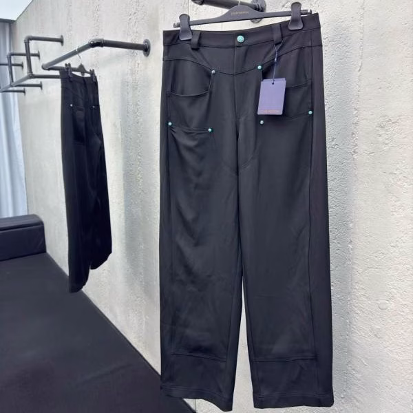 1 LV Louis Vuitton Wool Gradient Button Trousers - Image 1
