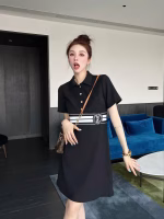 LV Ribbed-paneled Black Large Logo Dress - Image 6