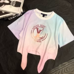 LV macaron color tie-dye gradient versatile T-shirt - Image 5