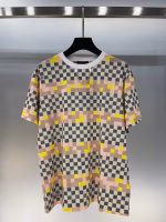 LV Mosaic Checkerboard Chain Crew Neck Short-Sleeve T-Shirt - Image 6