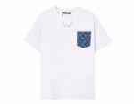 LV Denim Appliqué Chain Letter Logo Crew Neck T-Shirt - Image 6