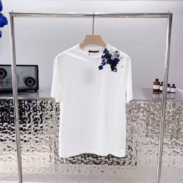 1 LV Starry Sky Gradient Splatter Print Oversized Loose-Fit Short-Sleeve T-Shirt - Image 1