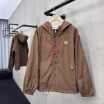 MIUMIU Logo Nylon Hooded Zip-Up Jacket