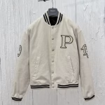 Prada 2024 New Retro Preppy Style Flight Jacket / Baseball Jacket Coat