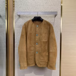 LV Louis Vuitton Turquoise Crocodile Collarless Leather Jacket - Image 8