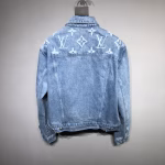 LV Louis Vuitton 2024 New Fleece Burnout Denim Trucker Jacket Coat - Image 7