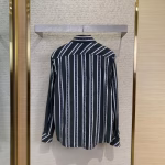 LV Louis Vuitton Striped Webbing Silk Collared Shirt - Image 9