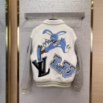 LV Louis Vuitton Bugs Bunny Genuine Leather Baseball Jacket Replica - Image 7