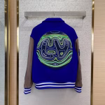 LV Louis Vuitton Leather Patch Baseball Jacket - Image 7
