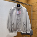 MIUMIU Off-White Stand-Collar Embroidered Long-Sleeve Cotton Jacket Coat