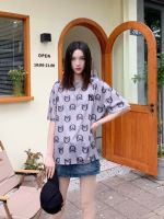 MLB NY Hyuna's same-style embroidered all-over print couple short-sleeve T-shirts - Image 7