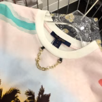 LV (Louis Vuitton) sunset coconut grove macaron color series tie-dye gradient versatile T-shirt - Image 6
