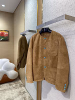 LV Louis Vuitton Turquoise Crocodile Collarless Leather Jacket - Image 9