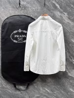 Prada 2025 High-Quality Slightly Loose Pocket Triangle Logo Long-Sleeve Shirt - Image 3