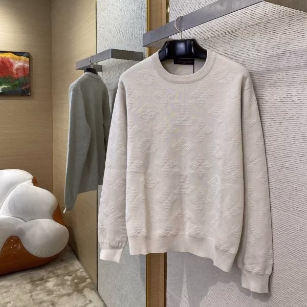 3 LV Louis Vuitton Embossed Crew Neck Pullover - Image 1