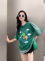 LV (Louis Vuitton) vintage distressed washed Nigo collaboration duck pattern couple T-shirts - Image 8