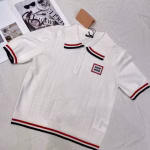 Miu Miu 2022 Spring/Summer new women's runway color-blocking knit sweater - Image 4