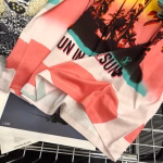 LV (Louis Vuitton) sunset coconut grove macaron color series tie-dye gradient versatile T-shirt - Image 7