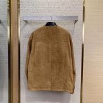 LV Louis Vuitton Turquoise Crocodile Collarless Leather Jacket - Image 10