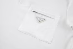 Prada 2025 Nylon Panel Pocket Polo Shirt (White) - Image 9