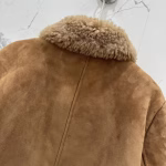 Miu Miu High-end Suede Imported Fur and Leather Short Jacket Coat - Image 4