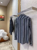 LV Louis Vuitton Striped Webbing Silk Collared Shirt - Image 7