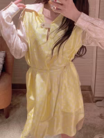 LV Macaron cream colorway Summer collection classic Monogram printed dress - Image 9