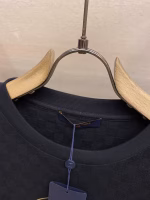 LV Louis Vuitton Classic Cotton Jacquard Checkerboard Embroidered T-Shirt - Image 9