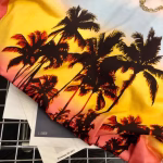 LV (Louis Vuitton) sunset coconut grove macaron color series tie-dye gradient versatile T-shirt - Image 8