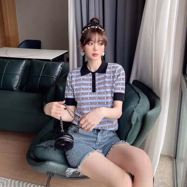 4 Miu Miu 2022 Spring/Summer new women's polo shirt - Image 1