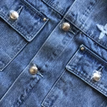 LV Louis Vuitton 2024 New Fleece Burnout Denim Trucker Jacket Coat - Image 10