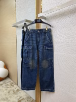 Prada Replica Version Triangle Logo Distressed Denim Pants - Image 11