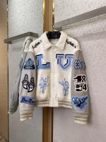 LV Louis Vuitton Bugs Bunny Genuine Leather Baseball Jacket Replica - Image 10