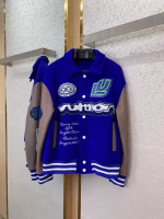 LV Louis Vuitton Leather Patch Baseball Jacket - Image 10