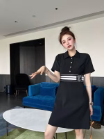 LV Ribbed-paneled Black Large Logo Dress - Image 10