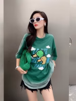 LV (Louis Vuitton) vintage distressed washed Nigo collaboration duck pattern couple T-shirts - Image 10