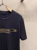 LV Louis Vuitton Classic Cotton Jacquard Checkerboard Embroidered T-Shirt - Image 10