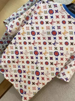 LV Louis Vuitton Collar Chain All-Over Print Short-Sleeve T-Shirt - Image 9