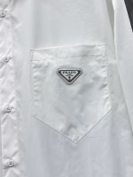 Prada 2025 High-Quality Slightly Loose Pocket Triangle Logo Long-Sleeve Shirt - Image 6