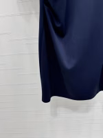 Prada 2025 Early Autumn New Metal Logo Short-Sleeve Fitted-Waist Dress - Image 6