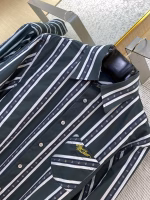 LV Louis Vuitton Striped Webbing Silk Collared Shirt - Image 5